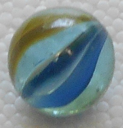 Blue, Green , and Clear Marble: Nice three color marble, see photos.
