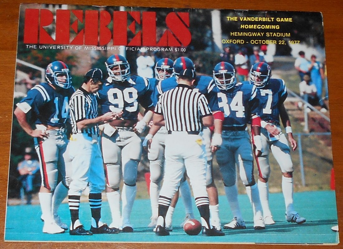 Football Program: 1977 University of Mississippi, see photos.