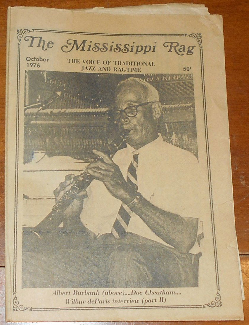 Mississippi Rag: Oct. 1976, Jazz and Ragtime paper, see photos.