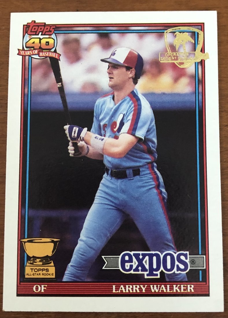 Larry Walker: 1991 Topps, #339 Desert Shield, see photos.