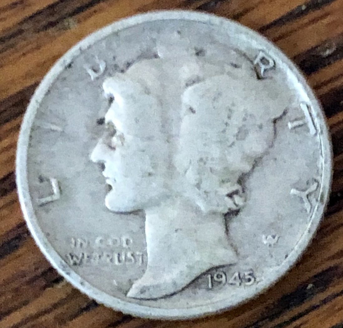 Mercury Dime: 1945 dime, see photos.