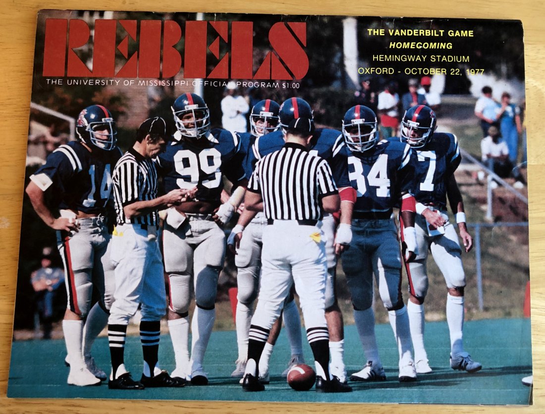 Rebels Program: 1977 University of Mississippi homecoming game program, see photos.