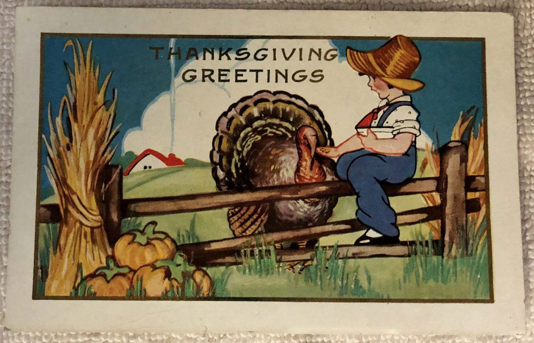 Thanksgiving Post Card: Vintage, embossed card, see photos.