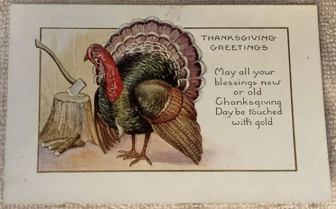Thanksgiving Post Card: Vintage, embossed card, see photos.