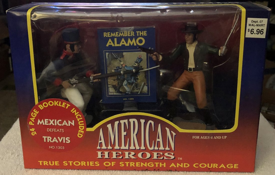 American Heroes: Mexican defeats Travis, in box with booklet, see photos.