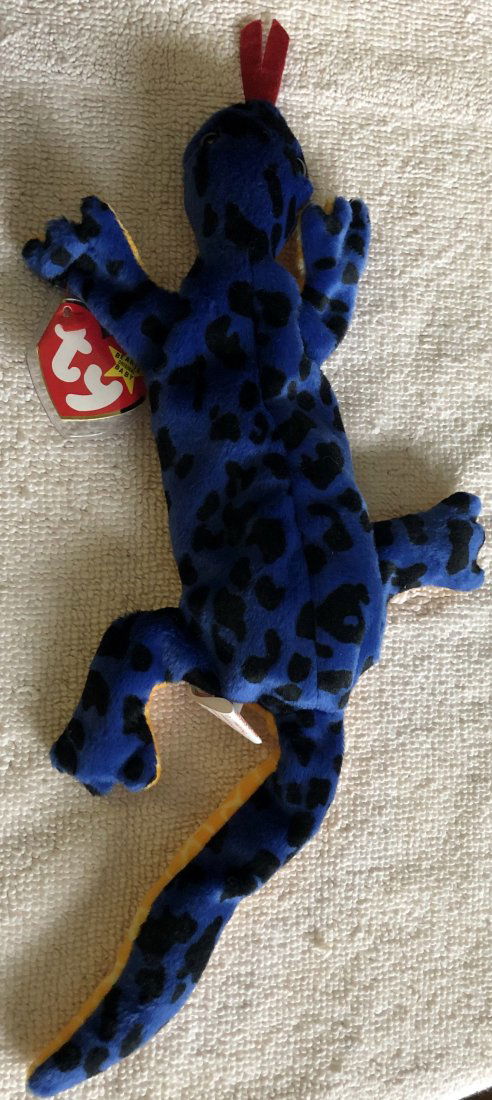 Beanie Baby: 1995 Lizzy, has both tags, with protector on ear tag, see photos.