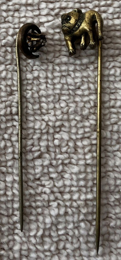 Stick Pin Lot: Two pins, maker unknown, see photos.