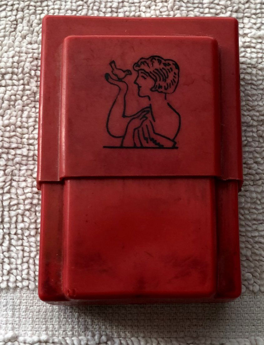 Cigarette Holder: Plastic cigarette pack holder with lady, see photos.