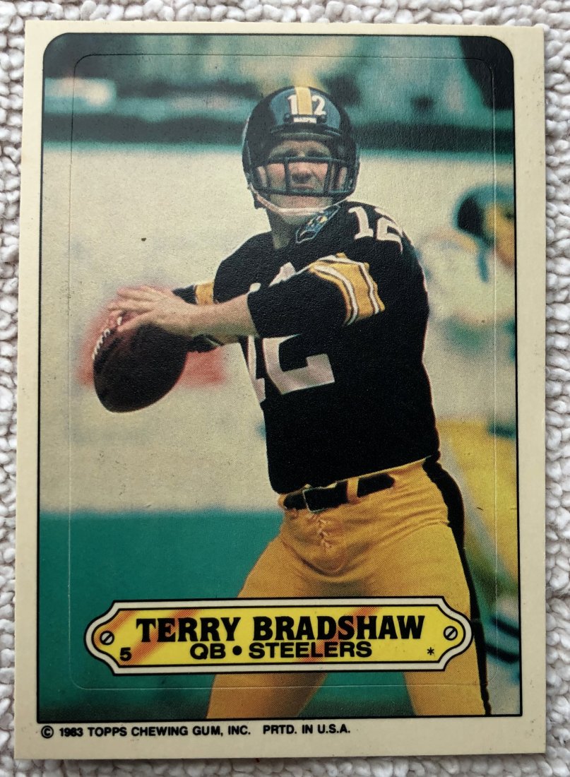 Terry Bradshaw: 1983 Topps Sticker, #5, see photos.