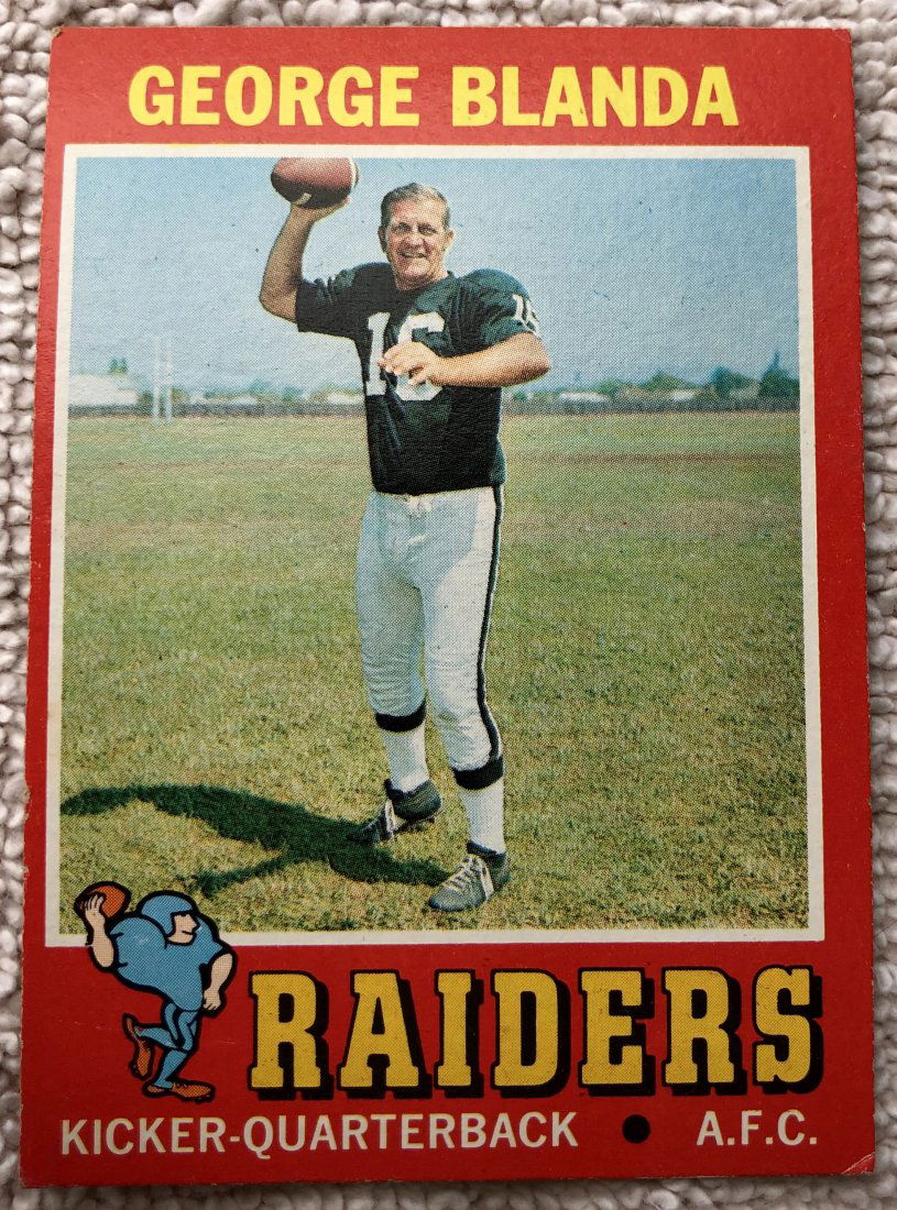George Blanda: 1971 Topps, #39, see photos.