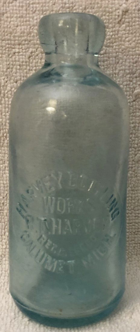 Antique Bottle: R. T. Harvey, Harvey Bottling Works, Calumet, Mich., hutch style soda bottle, see photos.