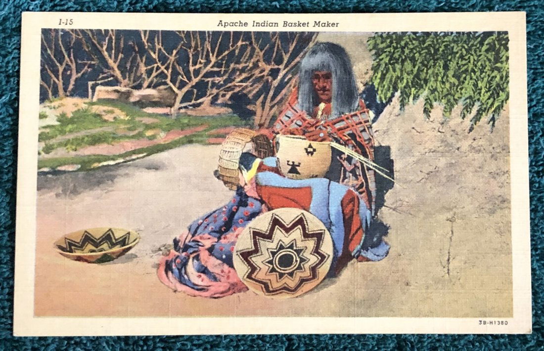Vintage Post Card: Apache Indian Basket Maker, see photos.