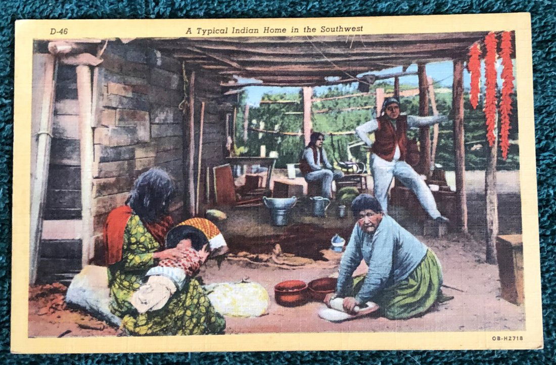 Vintage Post Card: A typical Indian Home in the Southwest, see photos.