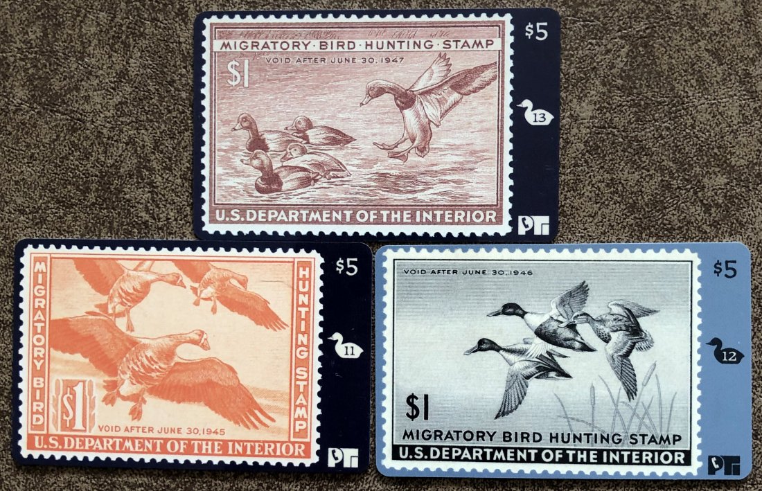 Phone Card Lot: Cards have migratory bird hunting stamp photos on them.