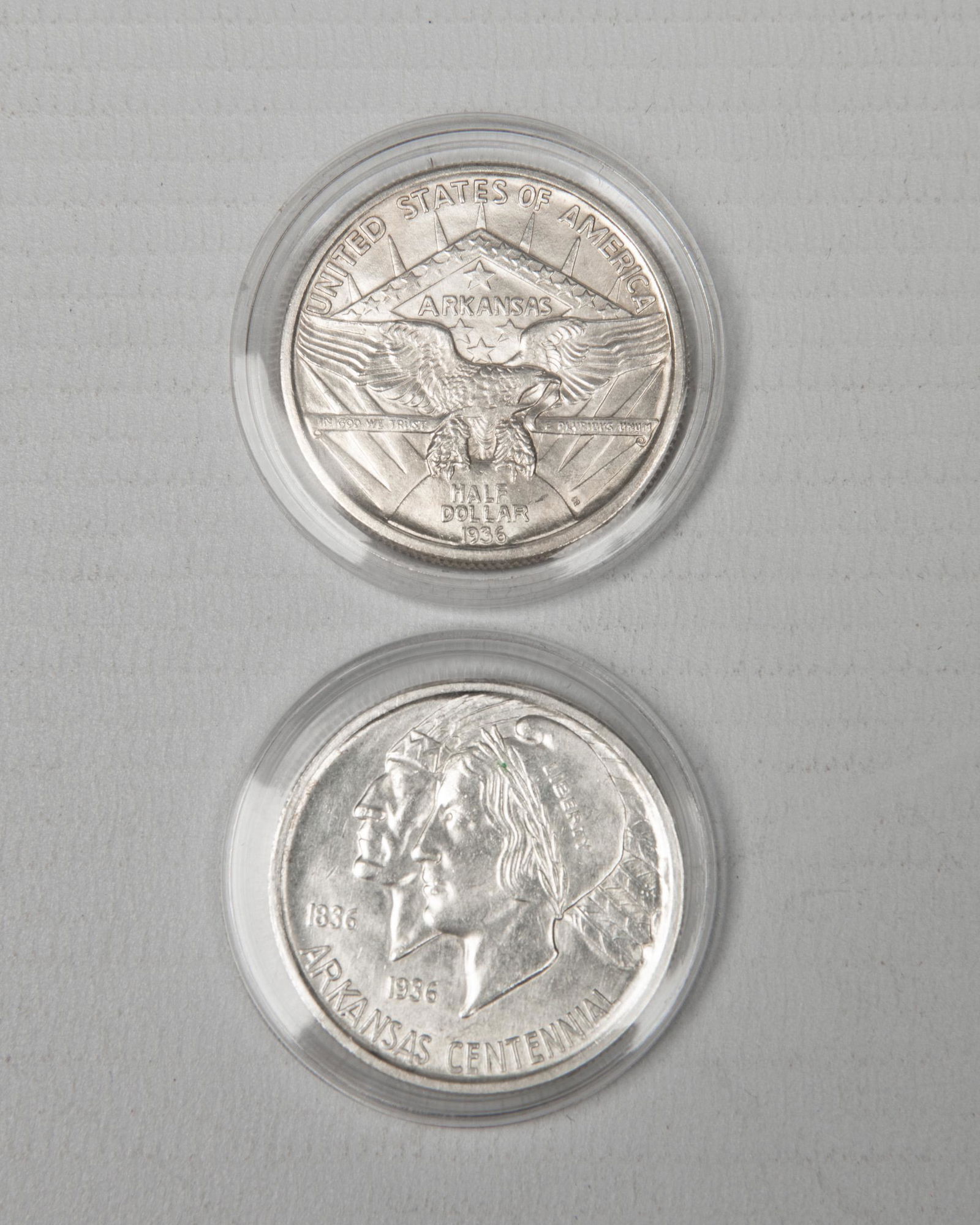 2 x Half Dollar USA 1935+1936 Arkansas Centennial (1 of 3)