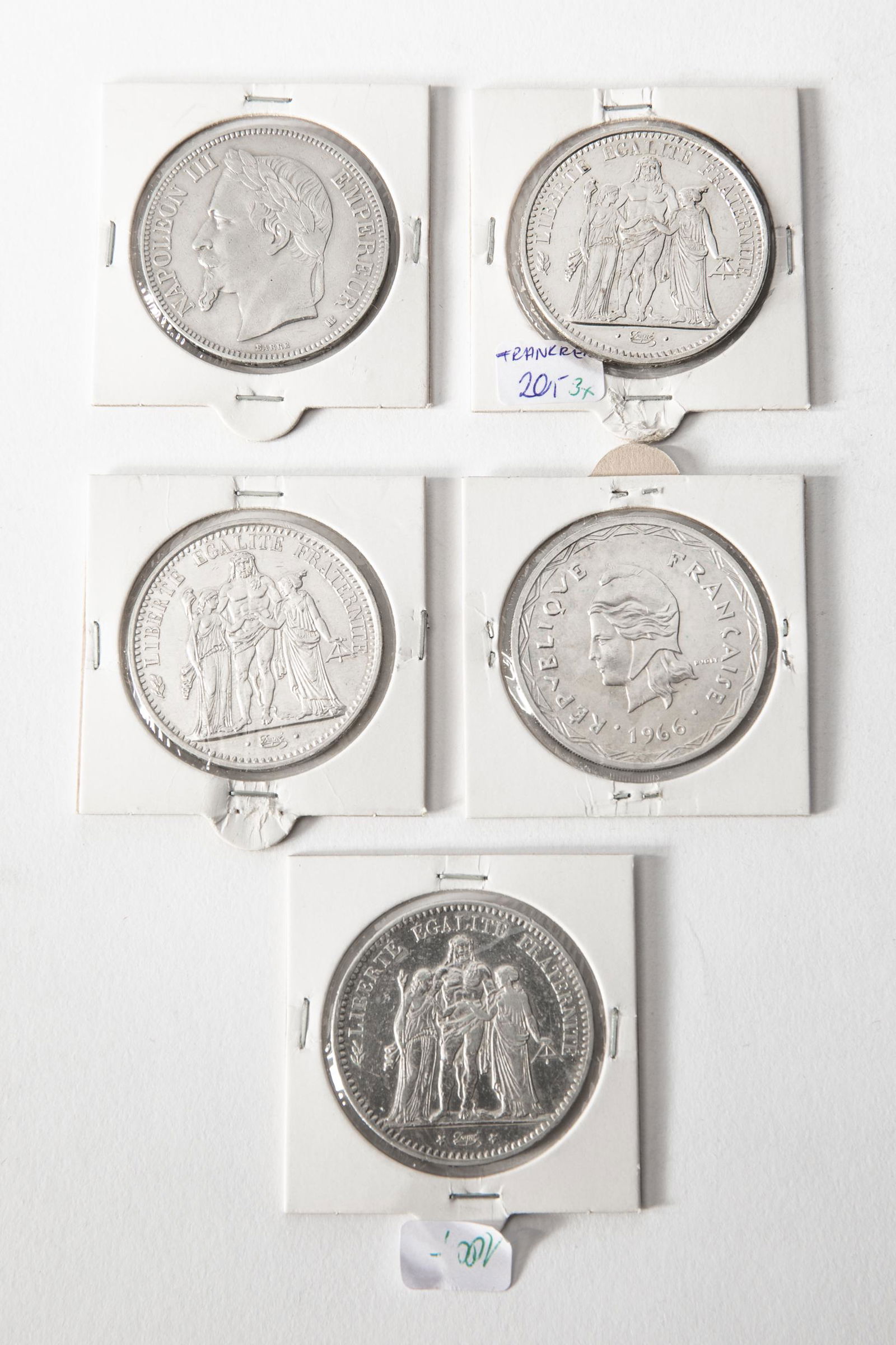 5 Silver coins France (1 of 4)