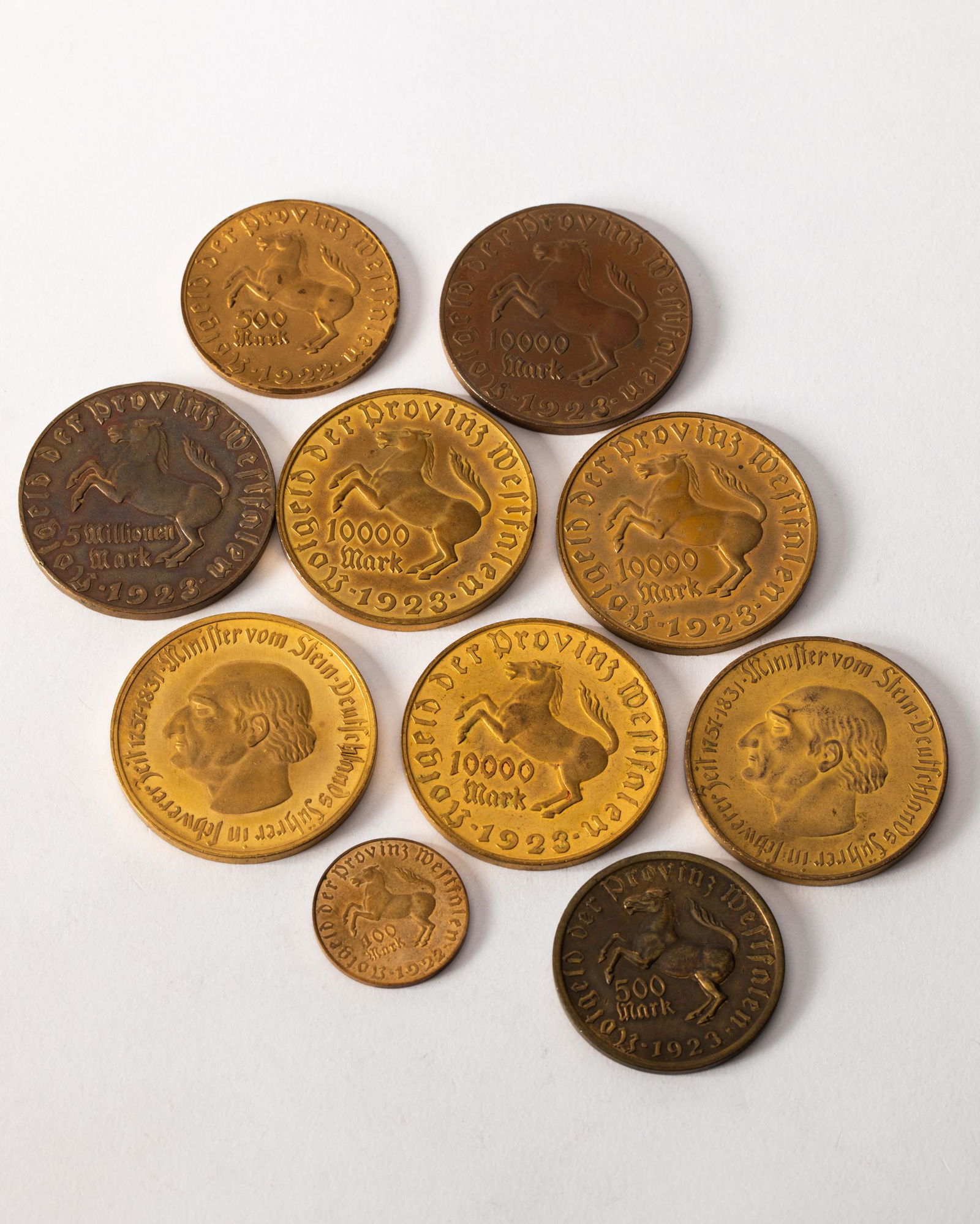 10 Emergency coins Germany 1922 / 1923 (1 of 6)