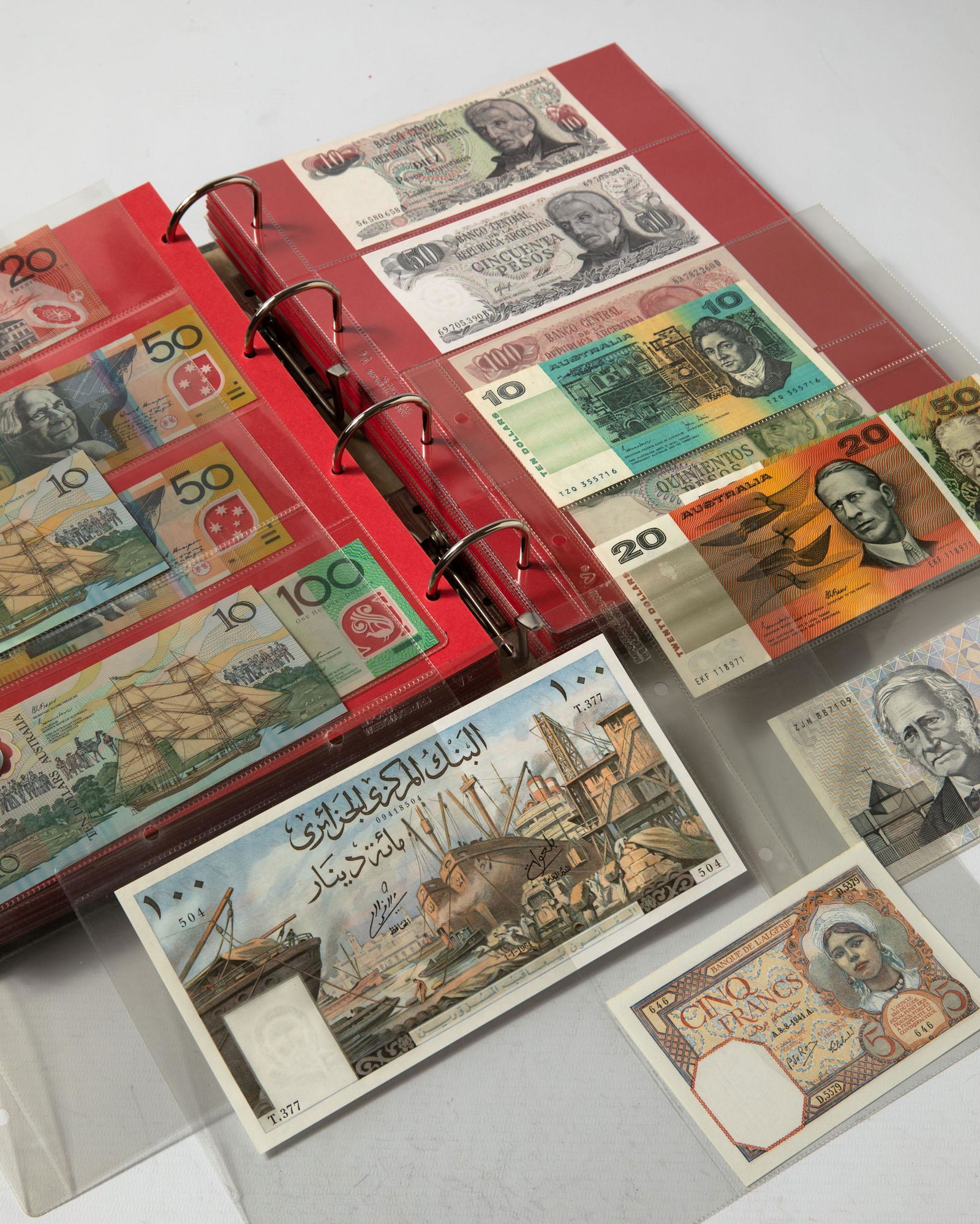 Album different bank notes A, Afghanistan-Azerbaijan (1 of 20)