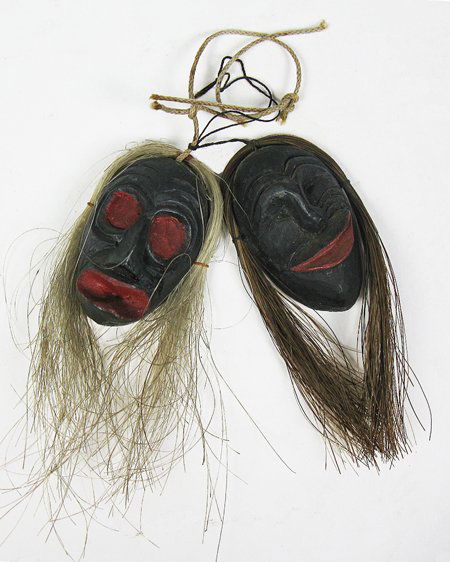 Pair of Iroquois False Face Miniature Masks.   (I760) (1 of 5)