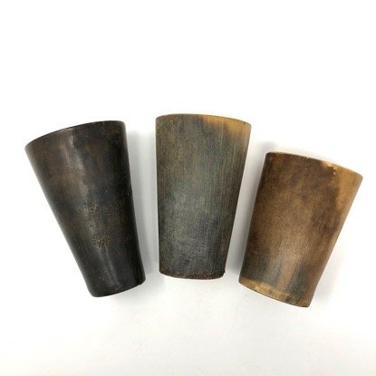Drinking Containers.Grouping of Three Horn    (C371/727/860) (1 of 3)