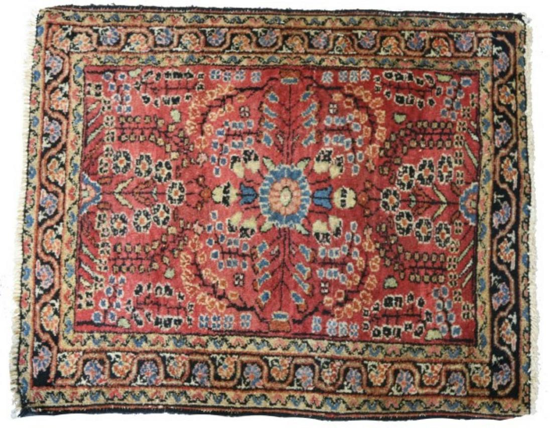 Hand Knotted Antique Persian Sarouk Rug, 2'7" x 2'2": Hand Knotted Antique Persian Sarouk Rug, 2'7" x 2'2" , Made in Iran 100% Wool