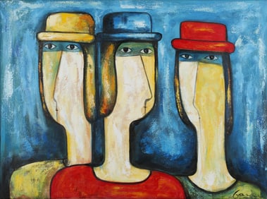 Shadow Characters No. 8 Trio with Hats