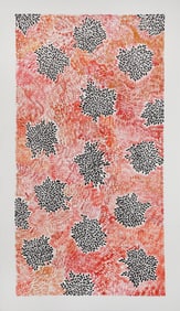 Untitled (Leaf/Seed Strokes on Pink Ground)