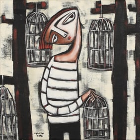 Untitled (Man in Striped Shirt, Laughing)