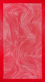 Untitled (Swirling Leaf Strokes in Red)