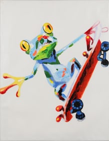 Untitled (Skateboarding Frog 2)