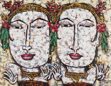 Untitled (Twin Portraits with Mosaic Ground)
