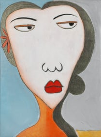 Untitled (Portrait with Teal Background)