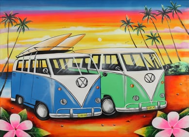 Untitled (Combi Vans in Tropical Setting)