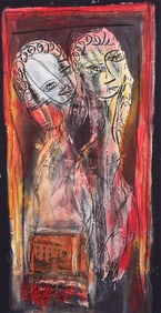 Untitled (Entwined Figures, Red Composition)