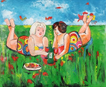 Untitled (Picnic Scene with Two Women)
