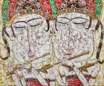 Untitled (Crowned Pair, Red and Green)