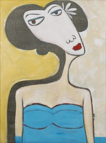 Untitled (Blue Dress, Tilted Head)