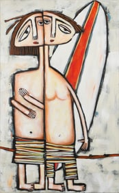 Untitled (Seated Figure in Beige Outfit)