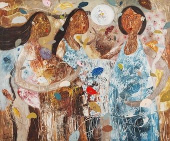 Untitled (Three Friends in Blue)