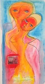 Untitled (Two Figures with Photo Collage)