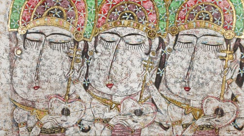 Untitled (Double Portrait with Floral Border)