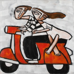 Untitled (Couple Beside Red Scooter)