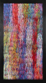 Untitled (Vertical Bands of Leaf Strokes)