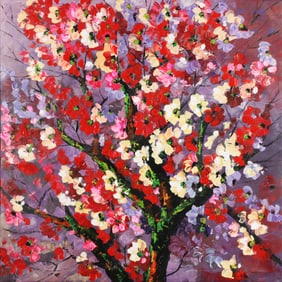 Untitled (Sakura Tree on Rose Ground)