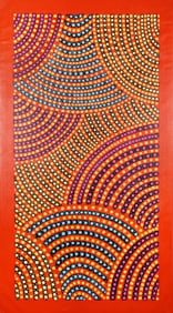 Untitled (Concentric Arcs in Vermilion)