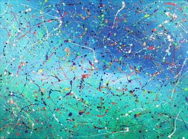 Untitled (Blue Confetti Field)