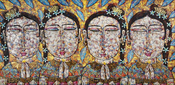 Untitled (Twin Figures with Garland)