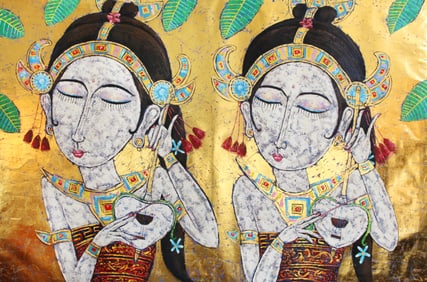 Untitled (Twin Figures, Yellow Field)