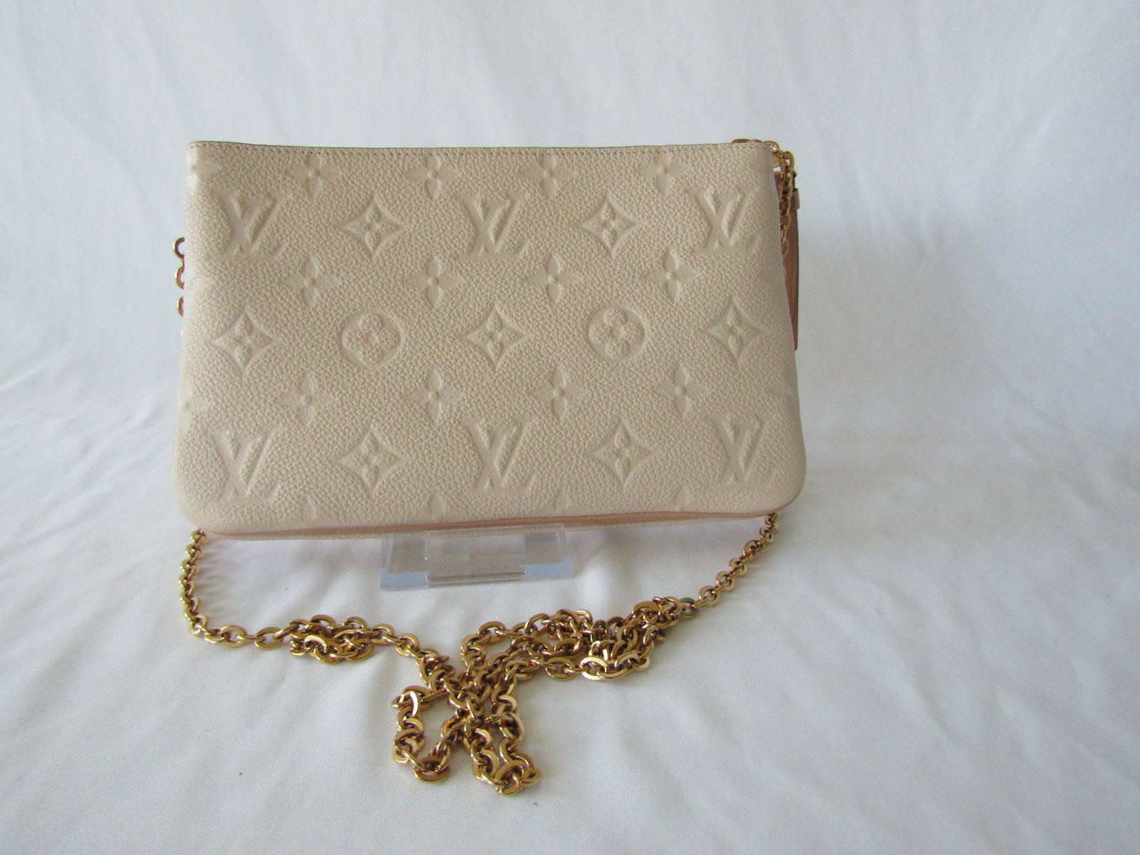 Louis Vuitton Peach & Cream Double Zip Pouchette (1 of 8)