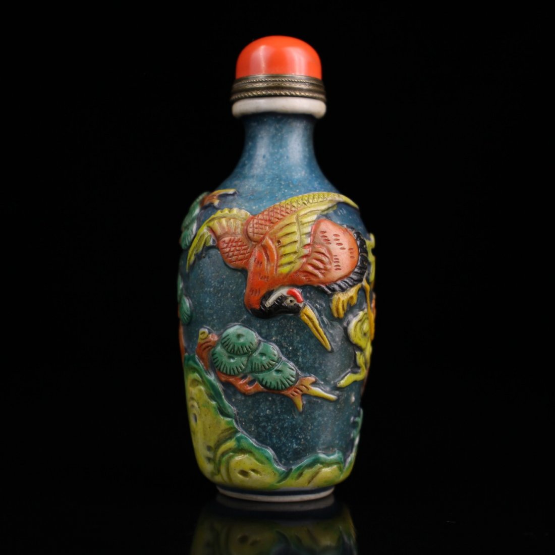 Qing Dynasty：Colored Glass Snuff Bottle. (1 of 7)